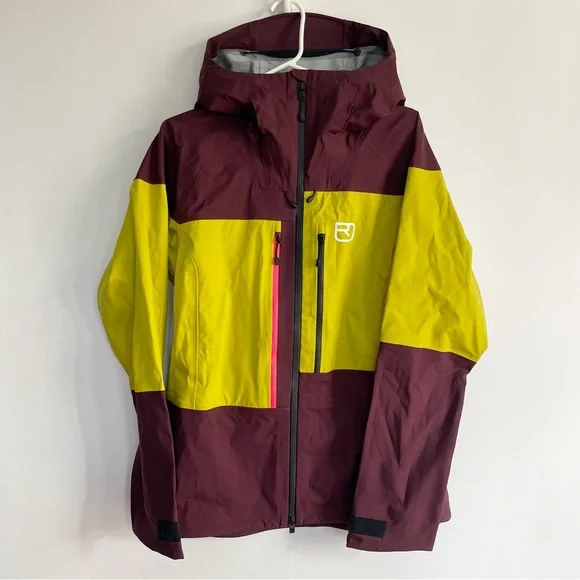 NWT Ortovox Women 3L Gaurdian Shell Jacket Dark Wine Green Outdoors Merino L - Picture 5 of 15